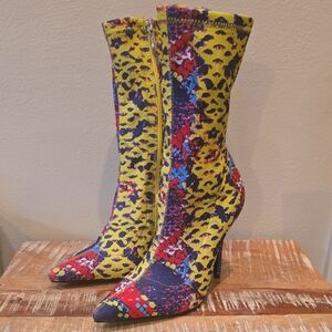 Vibrant Multicolor Women's Heeled Boots